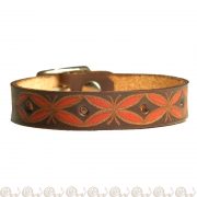 bracciale cuoio fibbia 1,2 cm decoro