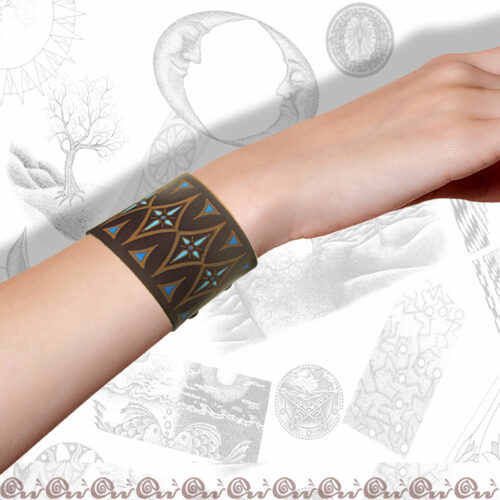 Bracciale due fibbie decorato - immagine 4