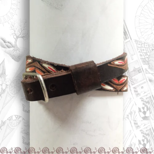 chiusura bracciale 2 giri in cuoio